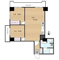 サンサーラ吾妻橋 2LDKの間取図画像