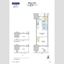 墨田区緑4丁目マンション 1DKの間取図画像