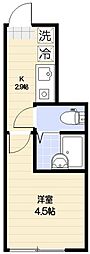 アイコート代々木 1階1Kの間取り