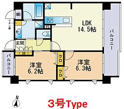 ケイズヴィレッジ 2LDKの間取図画像