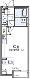 レオネクストリアーレ 2階ワンルームの間取り
