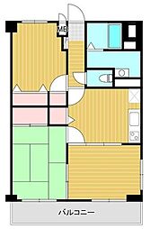 サンフラワーK 3DKの間取図画像