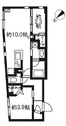 グローリオシェルト駒込 4階2LDKの間取り
