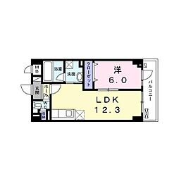 グランステージ綱島 1階1LDKの間取り