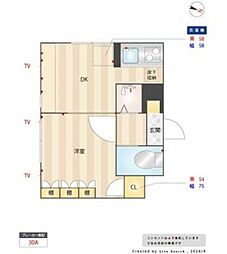 グランシャリオ小島 1DKの間取図画像