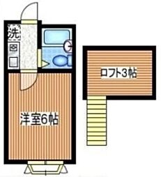 関口コーポ 1Kの間取図画像