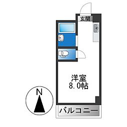 アンヘルム杭全 ワンルームの間取図画像