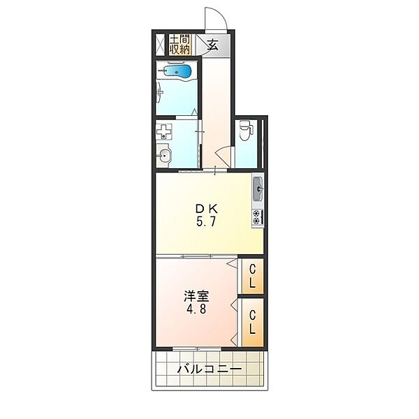 大阪府東大阪市菱屋西１丁目(賃貸マンション1DK・1階・32.40㎡)の写真 その2