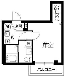エムズ西六郷 1Kの間取図画像