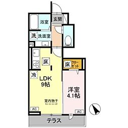 D-ROOM甲州街道 1階1LDKの間取り