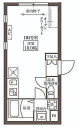 大田区矢口1丁目マンション ワンルームの間取図画像