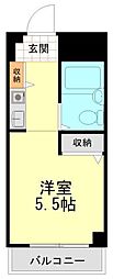 TOP仲木戸No.1 ワンルームの間取図画像
