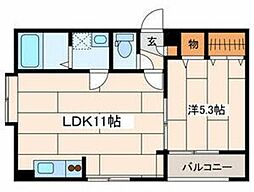 プレミアムヒルズマチダ 1LDKの間取図画像