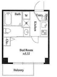 たすき新宿 2階1Kの間取り