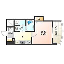 Luxeドーム前1 1Kの間取図画像