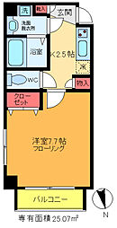 t-root 1Kの間取図画像