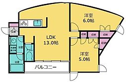 グランロペ2 2LDKの間取図画像