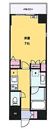 レジデンスダイキ 5階1Kの間取り