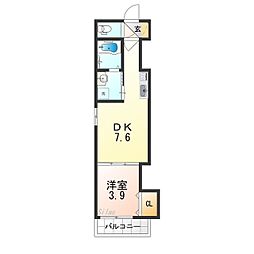 近鉄大阪線 弥刀駅 徒歩3分の賃貸アパート 3階1DKの間取り