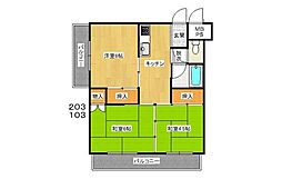 ヒロ・ハウス 3Kの間取図画像