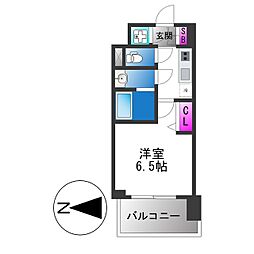 レジュールアッシュ緑橋駅前 1Kの間取図画像