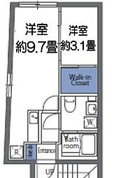 アリュール砂町銀座 1LDKの間取図画像