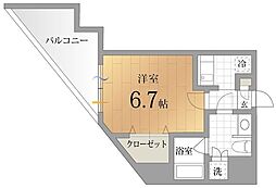 ナビールコート白金 1Kの間取図画像