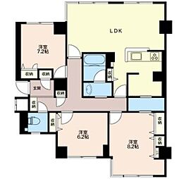 グリーンホームズ1 4階3LDKの間取り