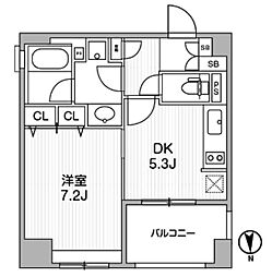 クリオ三田ラ・モード 1DKの間取図画像