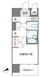 ヴェルト目黒西 1Kの間取図画像