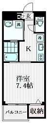 ブルーメ石川 1Kの間取図画像