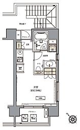 ガーデニア赤坂 ワンルームの間取図画像