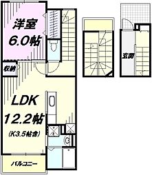 ベルフィオーレ 1LDKの間取図画像