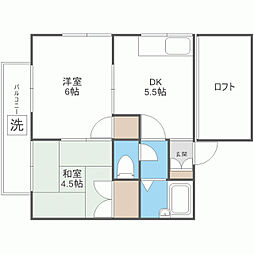 MHハウス2 2DKの間取図画像