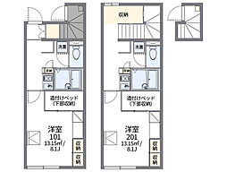 レオパレスChampVert(37782) 2階1Kの間取り