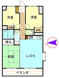 ライオンズガーデン多摩川河辺第2 3LDKの間取図画像