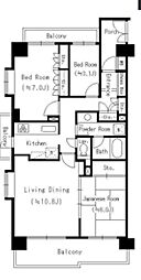 大宮大門パーク・ホームズ 2SLDKの間取図画像
