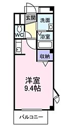 プリンスコート 1Kの間取図画像