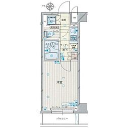 京急本線 京急蒲田駅 徒歩9分の賃貸マンション 2階1Kの間取り