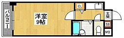 リヴァーオンステイツ 1Kの間取図画像
