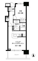 KDXレジデンス芝公園 1LDKの間取図画像