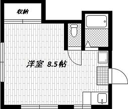 石田コーポ 3階ワンルームの間取り