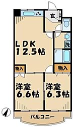 グラン・シャリオ 2LDKの間取図画像