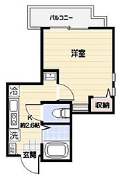 JR中央線 立川駅 徒歩9分の賃貸アパート 2階1Kの間取り