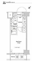 プラウドフラット登戸 5階1Kの間取り