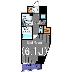 メインステージ目黒2 1Kの間取図画像
