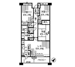 ミレニアムコート青葉台 3LDKの間取図画像