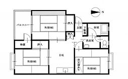 松原ビル 1階3DKの間取り