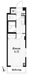風香535 1Kの間取図画像