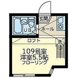 ユナイト南太田ジヴェルニー ワンルームの間取図画像